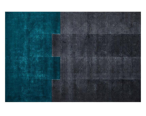Modern Black and Green Area Rugs, Blackish Green Black Rugs, Large Area Rug for Living Room, Bedroom Floor Rugs, Large Contemporary Area Rugs for Dining Room-HomePaintingDecor