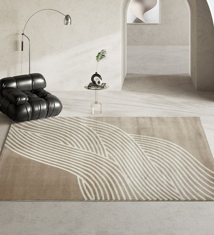 Brown Modern Rugs in Living Room, Large Modern Rugs for Office, Bedroom Modern Floor Carpets, Contemporary Modern Rugs in Living Room-HomePaintingDecor