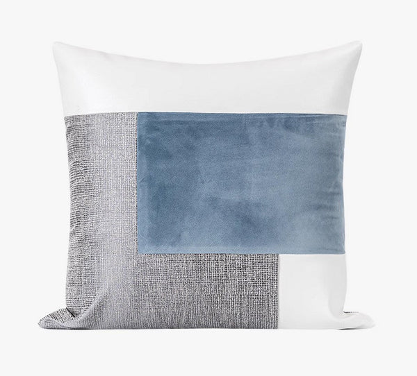 Sky Blue Abstract Contemporary Throw Pillow for Living Room, Modern Sofa Throw Pillows, Large Decorative Throw Pillows for Couch-HomePaintingDecor