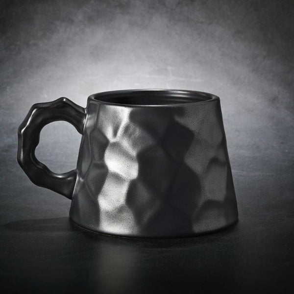 White Ceramic Coffee Mug, Large Capacity Coffee Cups, Large Tea Cup, Large Handmade Pottery Coffee Cup, Black Coffee Cup-HomePaintingDecor
