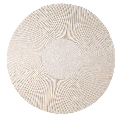 Coffee Table Round Area Rugs, Mid Century Modern Round Rug for Dining Room Table, Floor Carpets for Bedroom, Circular Modern Wool Rugs for Living Room-HomePaintingDecor