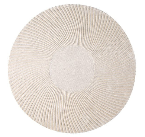 Coffee Table Round Area Rugs, Mid Century Modern Round Rug for Dining Room Table, Floor Carpets for Bedroom, Circular Modern Wool Rugs for Living Room-HomePaintingDecor