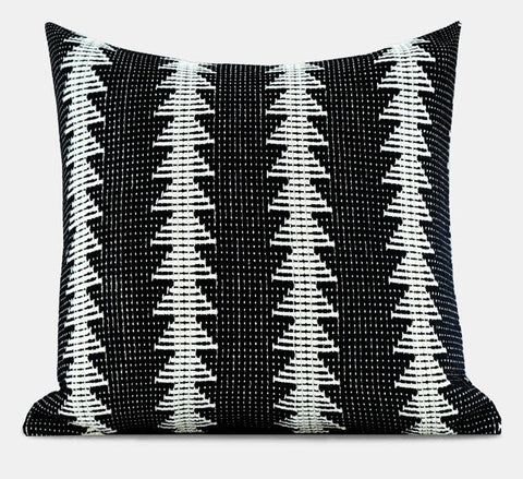 Large Modern Sofa Pillow Covers, Black and White Pattern Contemporary Square Modern Throw Pillows for Couch, Simple Throw Pillow for Interior Design-HomePaintingDecor