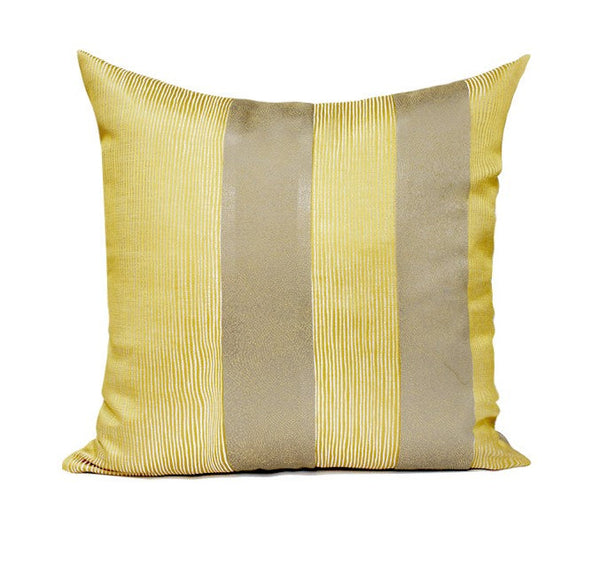 Decorative Throw Pillow for Couch, Yellow Modern Sofa Pillows, Simple Modern Throw Pillows for Couch, Yellow Square Pillows-HomePaintingDecor