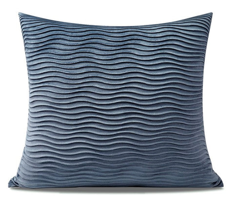 Abstract Blue Decorative Throw Pillows, Large Simple Throw Pillow for Interior Design, Geomeric Contemporary Square Modern Throw Pillows for Couch-HomePaintingDecor