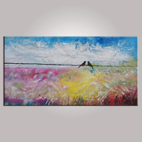 Wall Art, Contemporary Abstract Art, Modern Art, Love Birds Painting, Painting for Sale, Abstract Art Painting, Bedroom Wall Art, Canvas Art-HomePaintingDecor