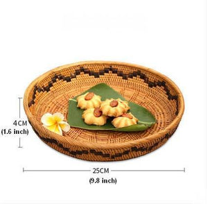Indonesia Hand Woven Storage Basket, Natural Fiber Decorative Baskets, Small Rustic Food Basket-HomePaintingDecor