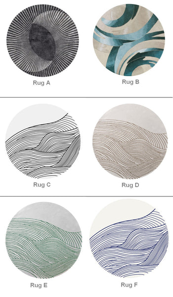 Modern Wool Rugs for Living Room, Coffee Table Round Modern Rugs, Abstract Modern Rugs for Dining Room Table, Contemporary Modern Wool Rugs, Modern Rugs for Bedroom-HomePaintingDecor