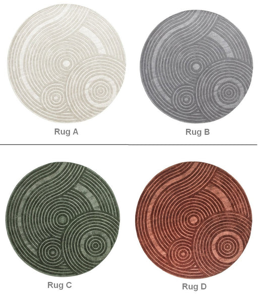 Modern Wool Rugs under Coffee Table, Contemporary Modern Wool Rugs for Bedroom, Contemporary Modern Rugs for Living Room, Geometric Modern Round Rugs-HomePaintingDecor