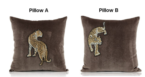 Modern Sofa Pillows, Contemporary Throw Pillows, Cheetah Decorative Throw Pillows, Decorative Pillows for Living Room-HomePaintingDecor