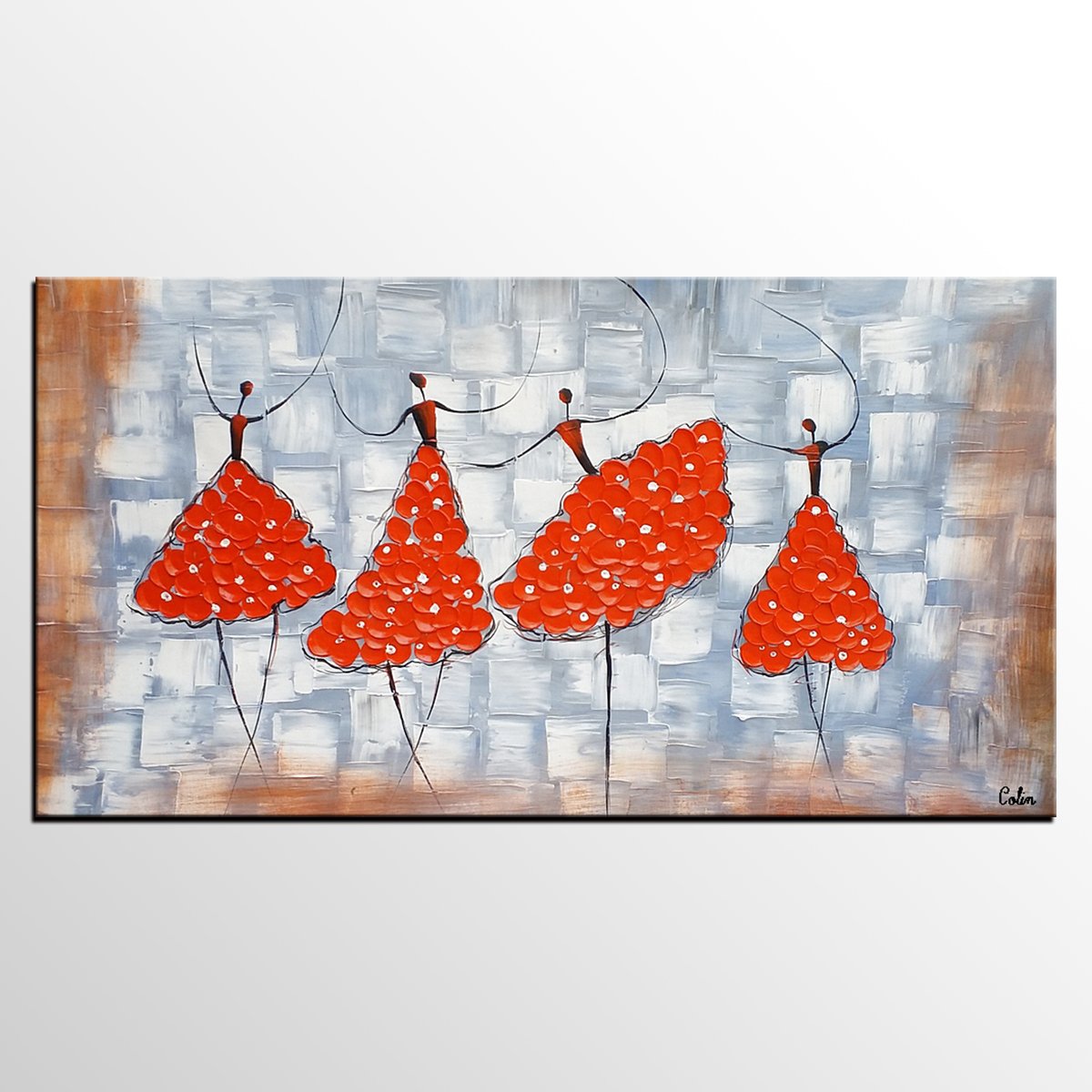 Contemporary Wall Art Ideas, Ballet Dancer Painting, Acrylic Canvas Painting, Buy Art Online, Abstract Painting for Dining Room-HomePaintingDecor