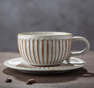 Breakfast Milk Cups, Latte Coffee Cup, Tea Cup, Coffee Cup and Saucer Set，Cappuccino Coffee Mug-HomePaintingDecor