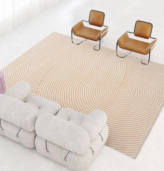 Simple Contemporary Wool Rugs, Mid Century Wool Rugs for Dining Room, Large Modern Rug Placement Ideas for Bedroom, Modern Living Room Rug Ideas-HomePaintingDecor