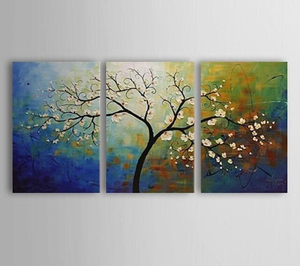 Heavy Texture Painting, Acrylic Painting for Bedroom, Tree of Life Painting, Palette Knife Painting, Simple Painting Ideas-HomePaintingDecor