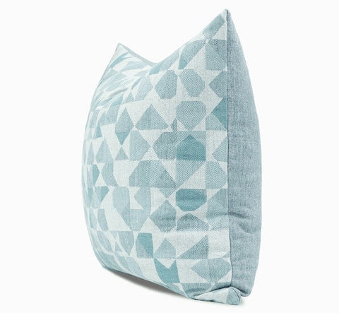 Modern Sofa Pillows, Geometric Blue Decorative Throw Pillows, Contemporary Square Modern Throw Pillows for Couch, Abstract Throw Pillow for Interior Design-HomePaintingDecor