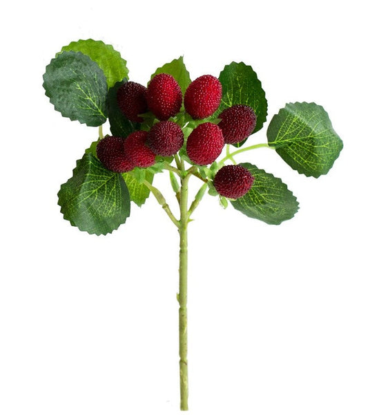 Raspberry Fruit Branch, Flower Arrangement Ideas for Home Decoration, Simple Artificial Flowers for Living Room, Spring Artificial Floral for Dining Room-HomePaintingDecor
