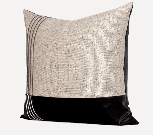 Black Grey Modern Sofa Pillows, Modern Pillows for Living Room, Decorative Modern Pillows for Couch, Contemporary Throw Pillows-HomePaintingDecor
