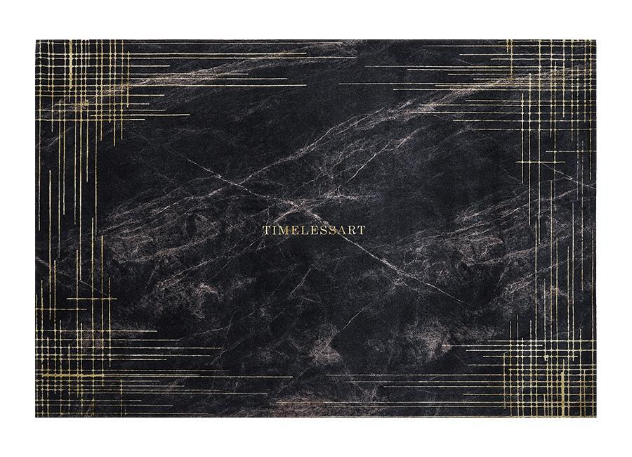 Office Black Modern Area Rugs, Black Floor Carpets for Study Room, Contemporary Area Rugs，Large Black Area Rugs for Living Room-HomePaintingDecor