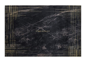 Office Black Modern Area Rugs, Black Floor Carpets for Study Room, Contemporary Area Rugs，Large Black Area Rugs for Living Room-HomePaintingDecor
