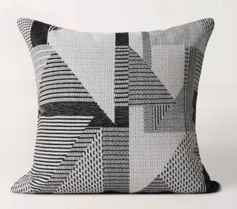 Geometric Grey Back Contemporary Cushions for Interior Design, Large Modern Decorative Pillows for Sofa, Modern Throw Pillows for Couch-HomePaintingDecor