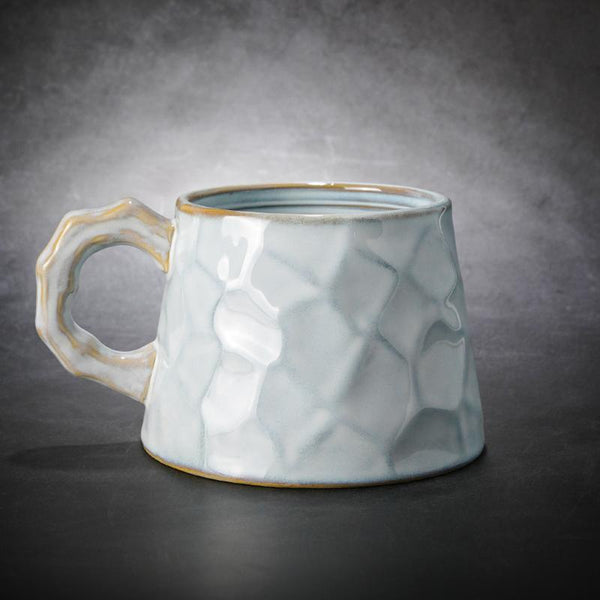 Large Capacity Coffee Cups, Large Tea Cup, Large Pottery Coffee Cup, White Ceramic Coffee Mug, Black Coffee Cup-HomePaintingDecor