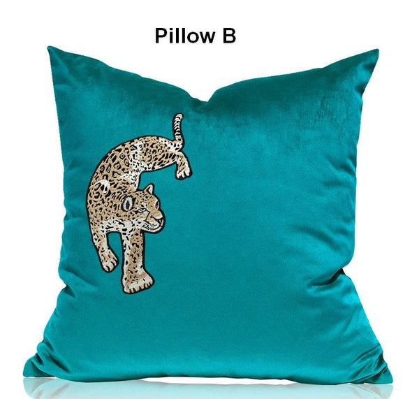 Decorative Pillows for Living Roomï¼?Contemporary Throw Pillows, Cheetah Decorative Cushion, Modern Sofa Pillows-HomePaintingDecor