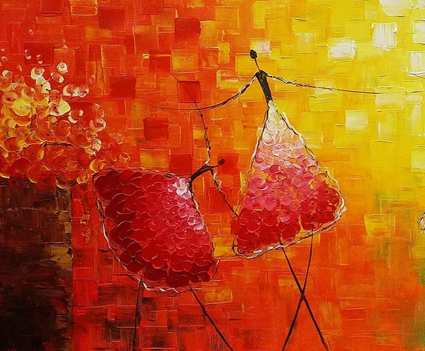 Simple Modern Painting, Paintings for Bedroom, Acrylic Art on Canvas, Abstract Ballet Dancer Painting, Original Wall Art, Acrylic Painting for Sale-HomePaintingDecor