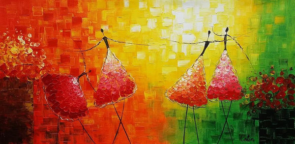 Simple Modern Painting, Paintings for Bedroom, Acrylic Art on Canvas, Abstract Ballet Dancer Painting, Original Wall Art, Acrylic Painting for Sale-HomePaintingDecor