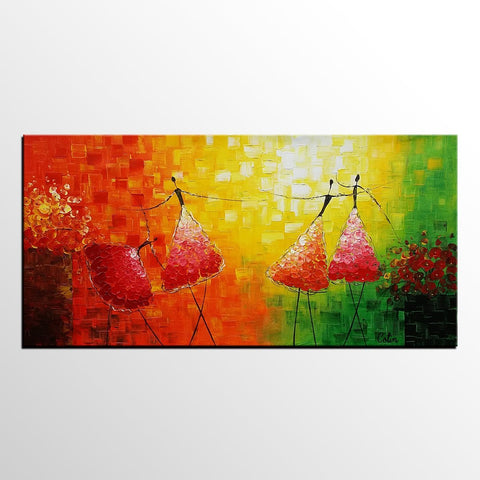 Simple Modern Painting, Paintings for Bedroom, Acrylic Art on Canvas, Abstract Ballet Dancer Painting, Original Wall Art, Acrylic Painting for Sale-HomePaintingDecor