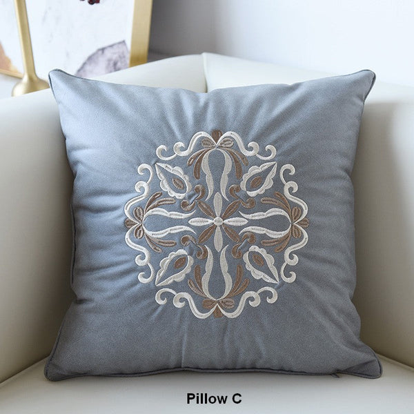 Modern Sofa Pillows, Flower Pattern Decorative Throw Pillows, Contemporary Throw Pillows, Large Decorative Pillows for Living Room-HomePaintingDecor