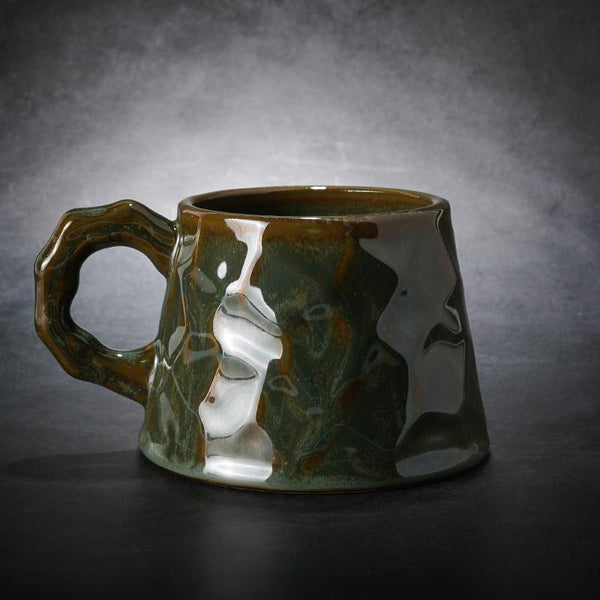 Ceramic Coffee Mug, Large Capacity Coffee Cups, Large Handmade Pottery Coffee Cup, Large Tea Cup, Black Coffee Cup-HomePaintingDecor