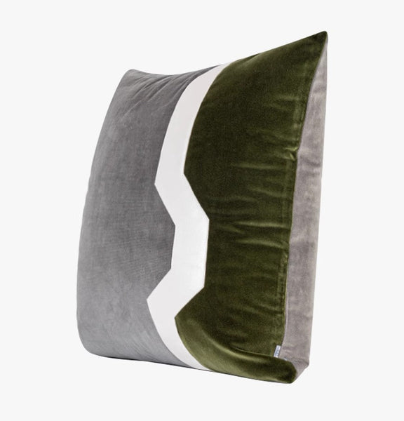Modern Sofa Throw Pillows, Large Decorative Throw Pillows for Couch, Grey Green Abstract Contemporary Throw Pillow for Living Room-HomePaintingDecor