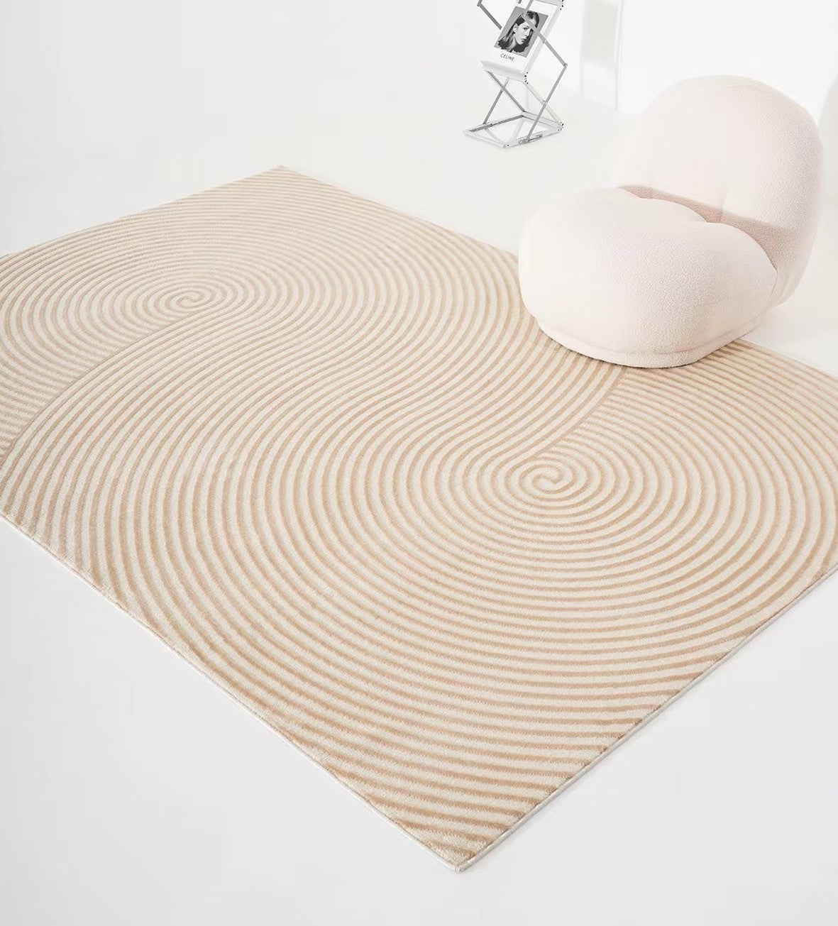 Simple Contemporary Wool Rugs, Mid Century Wool Rugs for Dining Room, Large Modern Rug Placement Ideas for Bedroom, Modern Living Room Rug Ideas-HomePaintingDecor