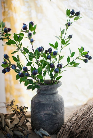 Flower Arrangement Ideas for Home Decoration, Simple Artificial Flowers for Living Room, Blueberry Fruit Branch, Spring Artificial Floral for Bedroom-HomePaintingDecor