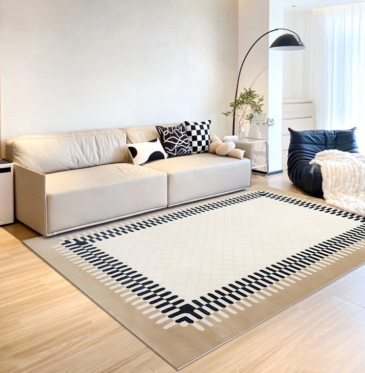 Mid Century Modern Rugs for Office, Modern Living Room Rug Ideas, Large Geometric Wool Rugs, Abstract Modern Rug Ideas for Bedroom, Contemporary Wool Rugs for Dining Room-HomePaintingDecor