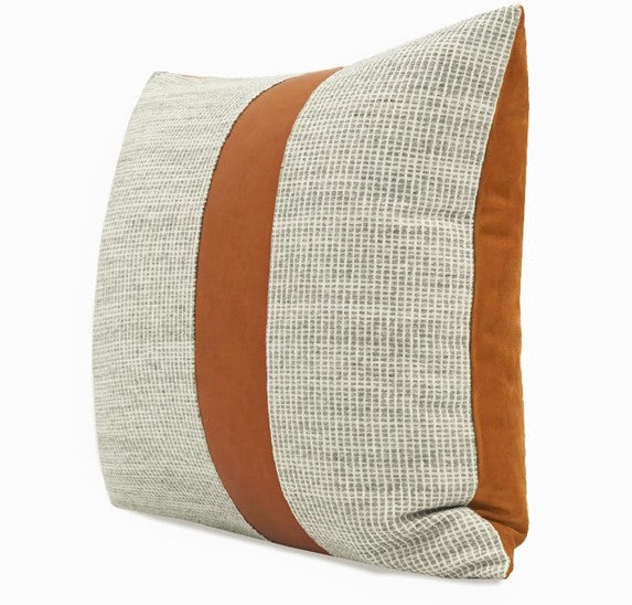 Modern Sofa Pillows for Interior Design, Gray Orange Modern Decorative Throw Pillows, Contemporary Square Modern Throw Pillows for Couch-HomePaintingDecor