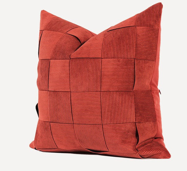 Modern Throw Pillows, Decorative Throw Pillow for Couch, Red Modern Sofa Pillows, Decorative Throw Pillows for Living Room Couch, Large Square Pillows-HomePaintingDecor