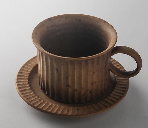 Cappuccino Coffee Mug, Pottery Coffee Cups, Latte Coffee Cup, Tea Cup, Ceramic Coffee Cup, Coffee Cup and Saucer Set-HomePaintingDecor