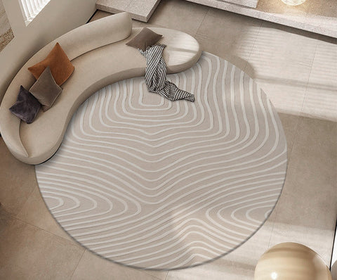 Contemporary Modern Rugs for Living Room, Geometric Modern Rugs, Abstract Modern Round Rugs for Bedroom, Modern Wool Rugs under Coffee Table-HomePaintingDecor