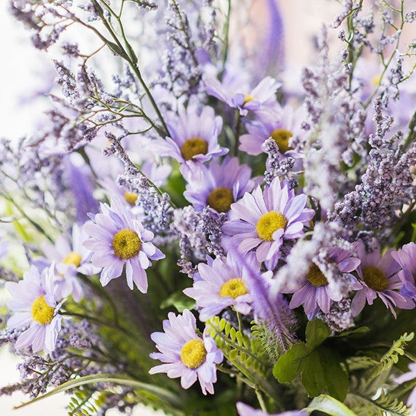 Myosotis Lovegrass, Daisy, Salvia, Beautiful Spring Flower Arrangement for Living Room, Ctreative Modern Artificial Floral for Home Decoration-HomePaintingDecor