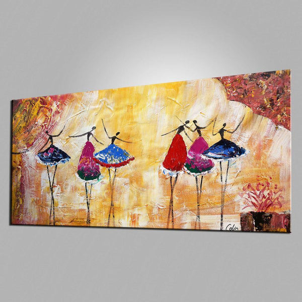 Simple Canvas Painting for Sale, Ballet Dancer Painting, Modern Wall Art Paintings, Heavy Texture Painting, Buy Paintings Online-HomePaintingDecor