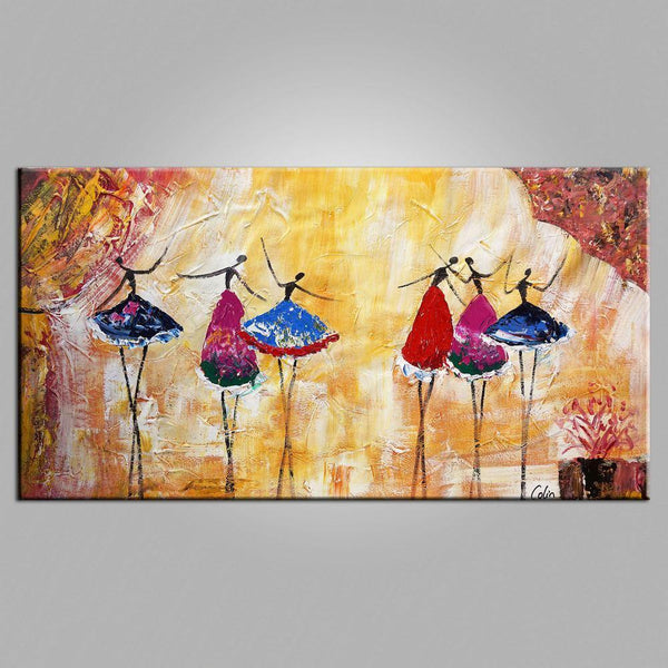 Simple Canvas Painting for Sale, Ballet Dancer Painting, Modern Wall Art Paintings, Heavy Texture Painting, Buy Paintings Online-HomePaintingDecor
