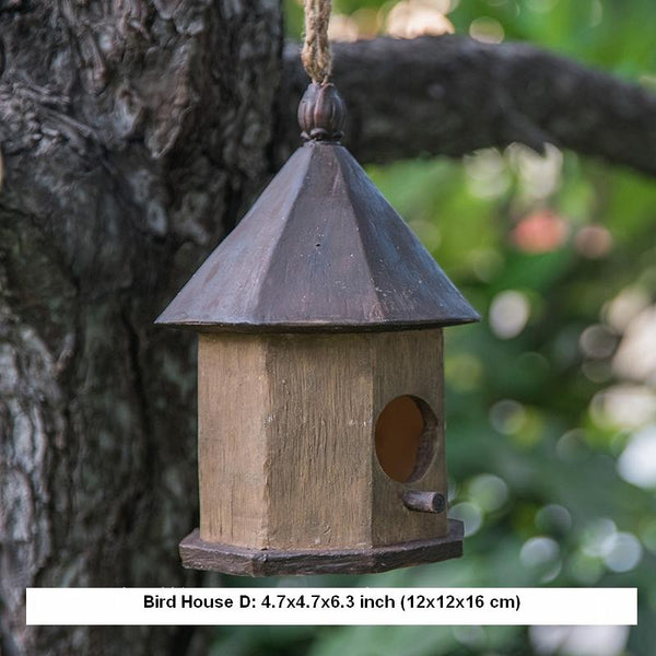 Resin Bird Nest for Garden Ornament, Bird House in the Garden, Lovely Birds House, Outdoor Decoration Ideas, Garden Ideas-HomePaintingDecor