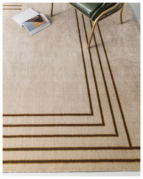 Bedroom Modern Rugs, Contemporary Beige Rugs under Sofa, Modern Area Rug in Living Room, Large Modern Rugs for Office-HomePaintingDecor