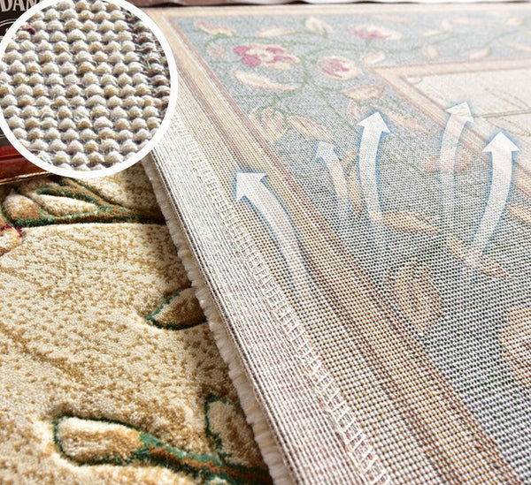 Bedroom Floor Rugs, Large Rugs for Living Room,Farm House Area Rugs, Luxury Rustic Oval Rugs under Couch, Flower Pattern Area Rugs under Coffee Table-HomePaintingDecor