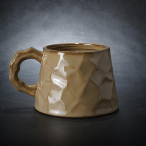 Large Capacity Coffee Cups, Large Tea Cup, Large Pottery Coffee Cup, White Ceramic Coffee Mug, Black Coffee Cup-HomePaintingDecor