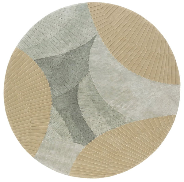 Modern Wool Rugs, Coffee Table Round Rugs, Abstract Round Modern Rug for Dining Room Table, Modern Wool Rugs for Living Room, Modern Rugs for Bedroom-HomePaintingDecor