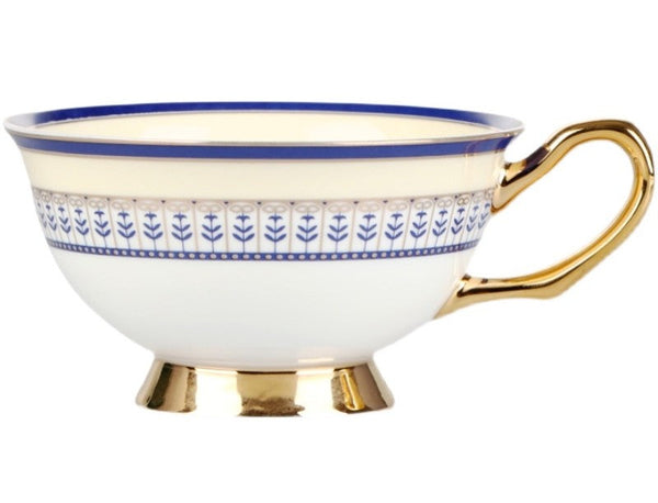 Elegant British Ceramic Coffee Cups, Unique British Tea Cup and Saucer in Gift Box, Blue Bone China Porcelain Tea Cup Set-HomePaintingDecor