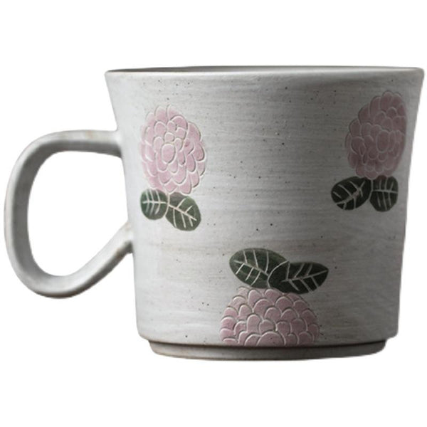 Handmade Pottery Coffee Cup, Rose Ceramic Coffee Mug, Cappuccino Coffee Cup, Tea Cup-HomePaintingDecor