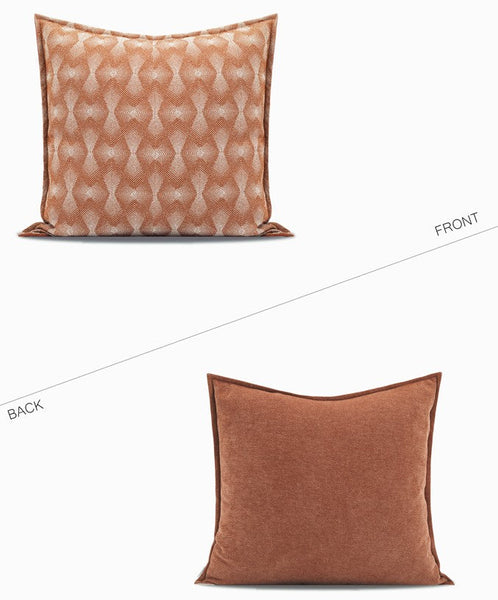 Throw Pillow for Interior Design, Modern Decorative Throw Pillows, Orange Geometric Sofa Pillows, Contemporary Square Modern Throw Pillows for Couch-HomePaintingDecor